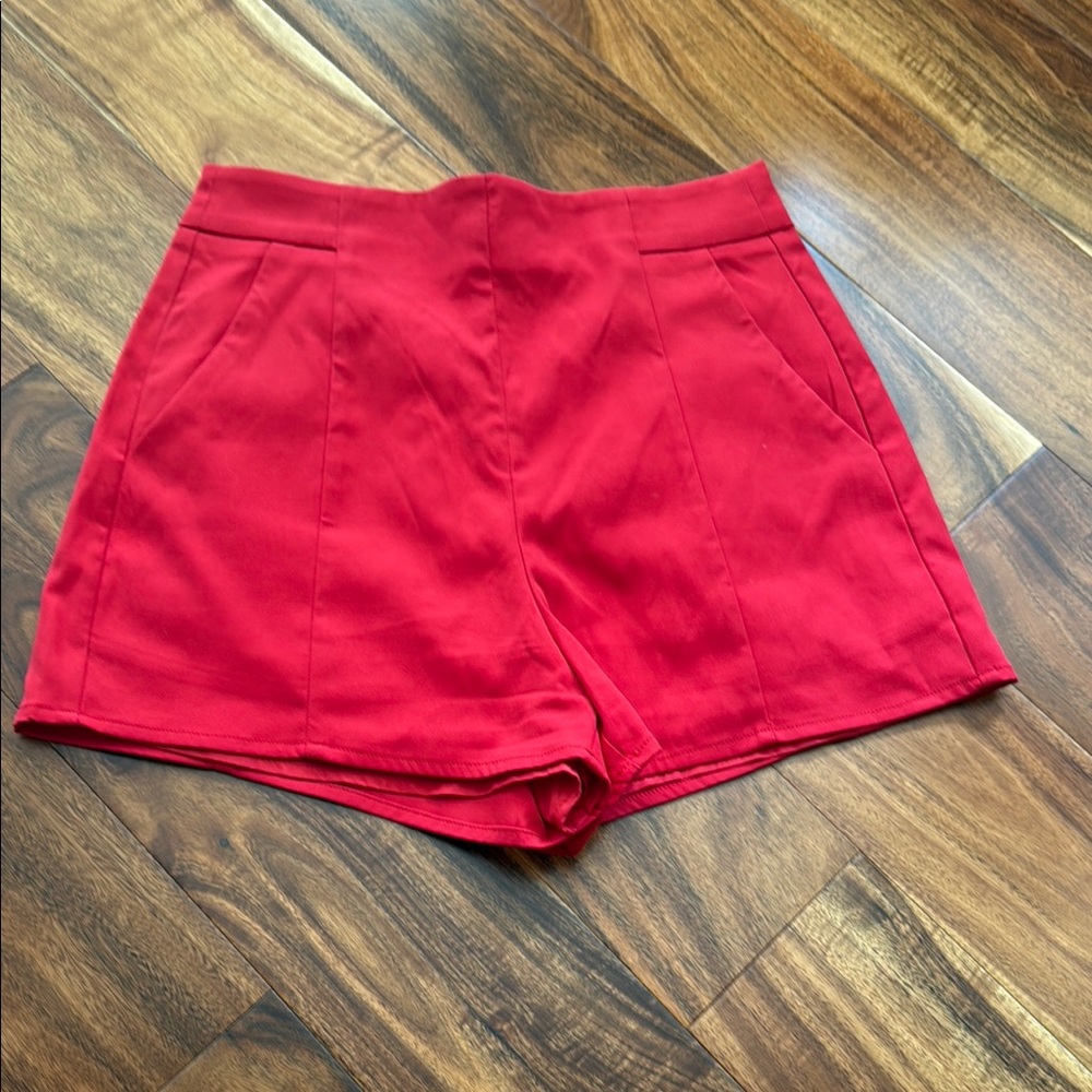 SHEIN Red High Waist Shorts